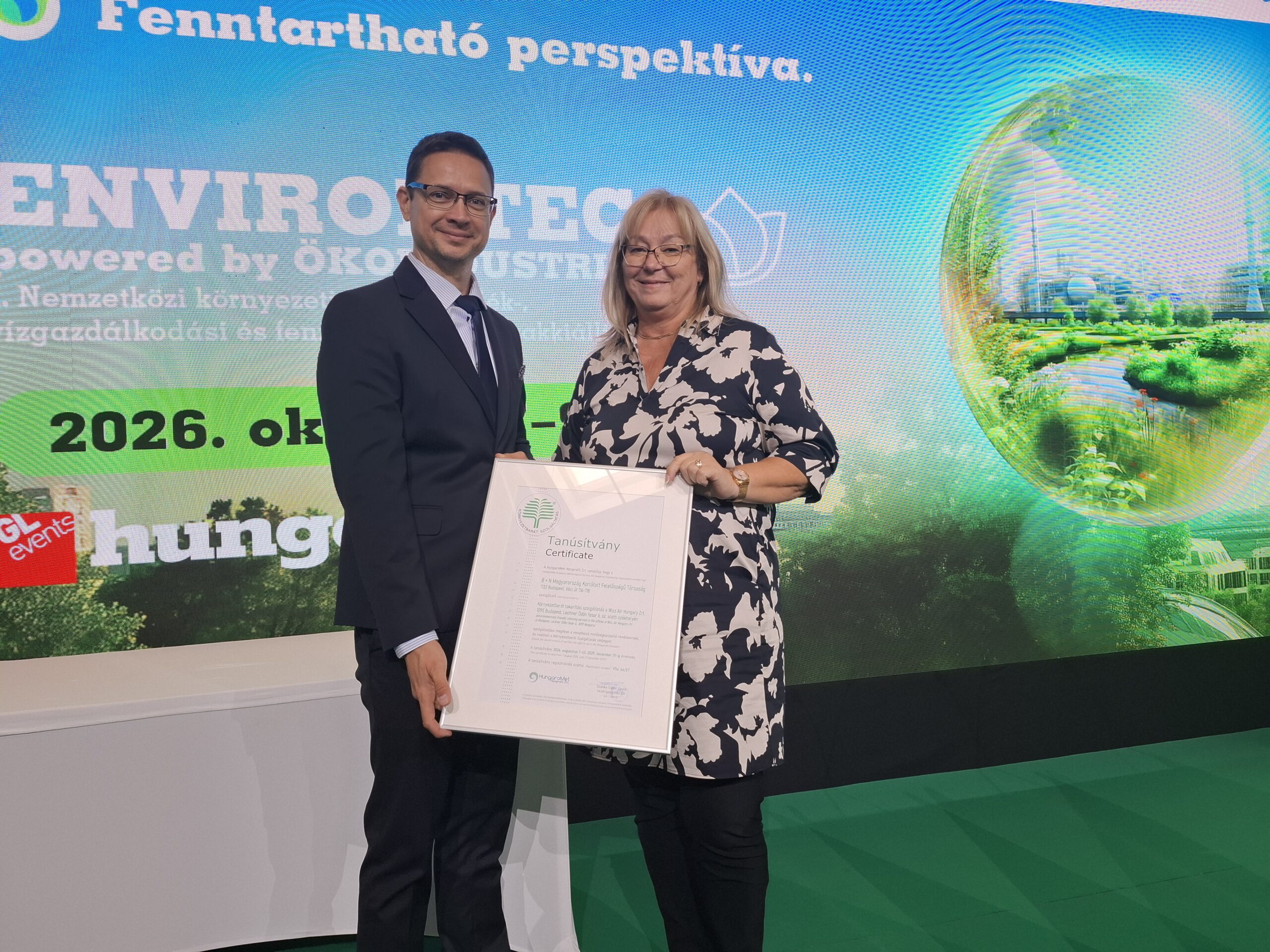 Környezetbarát Szolgáltatás védjeggyel ismerték el a B+N munkáját